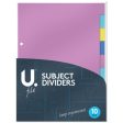 A4 Subject Dividers - 10 Pack Organizational Tools Binders Folders Labelled Tabs Durable Discount