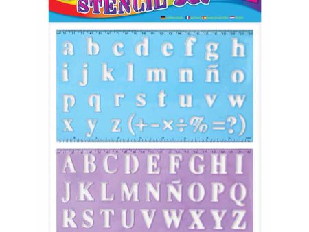 Alphabet Stencil Set - 2 Pack Letters Stencils Drawing School Craft For Sale