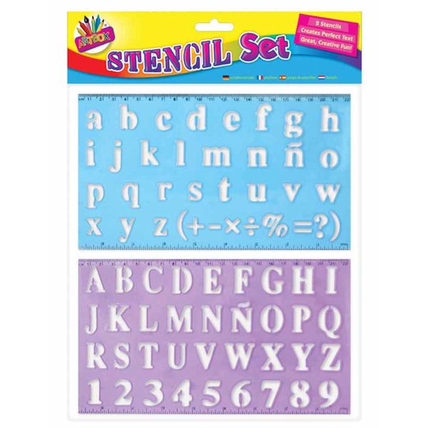 Alphabet Stencil Set - 2 Pack Letters Stencils Drawing School Craft For Sale