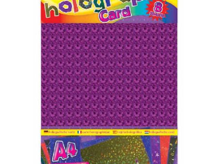 A4 Holographic Boards Card - 8 Sheets Assorted Colours Arts Crafts DIY Decoration on Sale