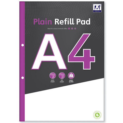 A4 Plain Paper Refill Pad - 120 Pages Versatile Writing Surface Notes Sketches Diagrams Cheap