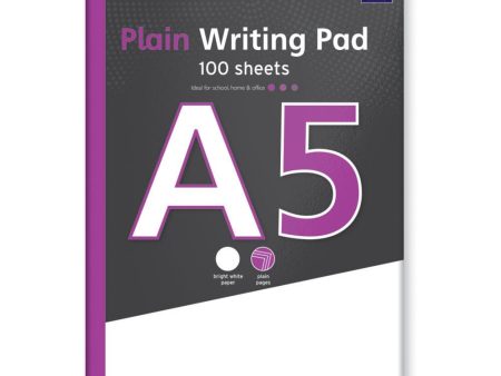 A5 Plain Writing Pad - 100 Sheets Blank Pages Notes Doodling Sketching Jotting Down Ideas School Office Supplies Hot on Sale