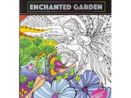 A4 Enchanted Garden Colouring Book - Colour Therapy Relaxing Adult Colouring Book For Sale