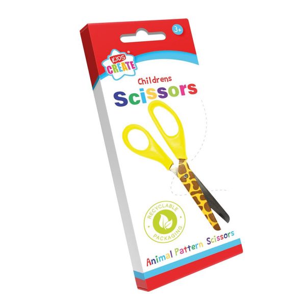 Animal Printed Scissors - Kids Fun Safe Cutting Tool Featuring Animal Prints Craft Projects School For Sale