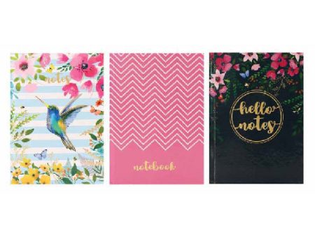 A6 Floral Hardback Notebook - Single Assorted Compact Size Lined Cute Design Online