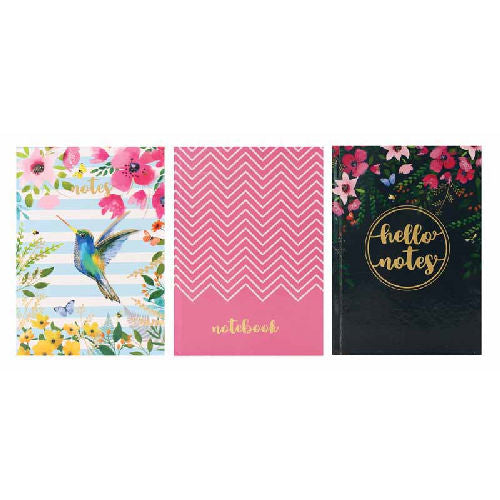 A6 Floral Hardback Notebook - Single Assorted Compact Size Lined Cute Design Online