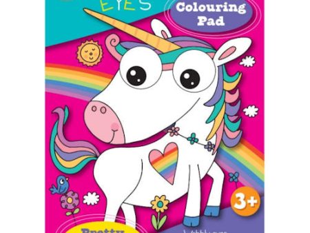 A4 Unicorn Wobbly Eyes Colouring Pad - Whimsical Interactive Wobbly Eyes Fun Hot on Sale