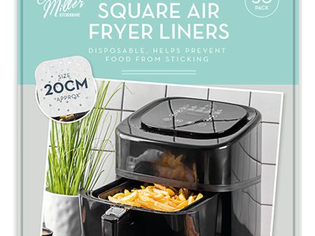 Air Fryer Sheets Square - 20cm Non-Stick Silicone Cooking Mats Reusable Basket Liners Supply