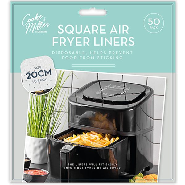 Air Fryer Sheets Square - 20cm Non-Stick Silicone Cooking Mats Reusable Basket Liners Supply