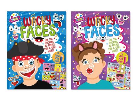 A4 Funny Faces Sticker Book - Assorted Boys Girls Kids Activity Fun Online Sale