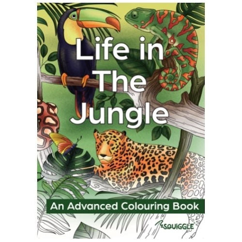 A4 Life In The Jungle Advanced Colouring Book - 22 Pages Wildlife High Quality Relaxing Art Therapy Hot on Sale