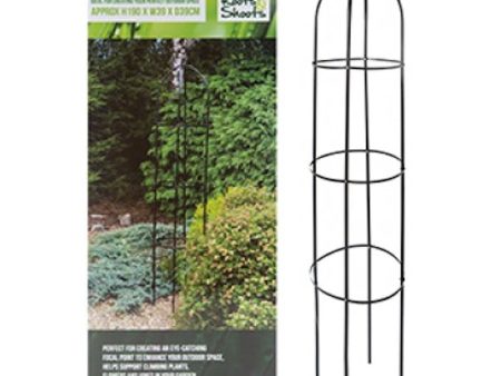 Black Garden Obelisk 1.9m - Decorative Climbing Plant Support Metal Structure Elegant Outdoor Feature Cheap