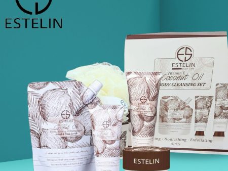 Estelin Body Vitamin E Coconut Oil Body Cleaning 4 Piece Set Online Hot Sale