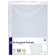 A4 Punched Pockets Clear - 30 Pack Transparent Plastic Sleeves Organising Protecting Documents Online