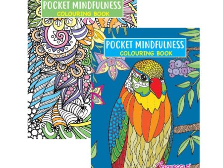 A6 Pocket Colouring Book Mindfulness – Assorted Designs for Relaxation & Stress Relief | Portable & Ideal for Travel on Sale