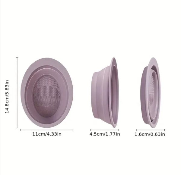 Foldable Silicone Makeup Cleaning Brush Scrubber Bowl (purple) Fashion