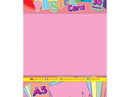 A5 Pastel Card Assorted - 30 Sheets Light Colours Plain Craft Paper Scrapbooking Creative DIY For Cheap