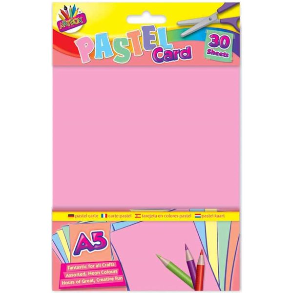 A5 Pastel Card Assorted - 30 Sheets Light Colours Plain Craft Paper Scrapbooking Creative DIY For Cheap