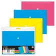 A5 Bright Carry Folders - 4 Pack Assorted Vibrant Colours Organising Transporting Documents Papers Fashion