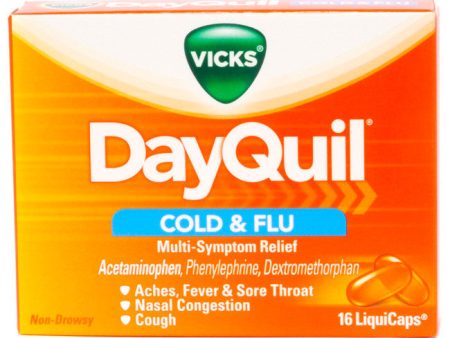 VICKS - DAYQUIL COLD + FLU CAPLETS 16 S - 6CT UNIT Online Sale