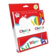 Chalks with Wiper - 12 Coloured Chalks 12 White Chalks Drawing Writing Decorating Chalkboards Online Sale