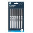 Black Permanent Markers - 6 Pack Bold Black Ink Permanent Waterproof For Sale