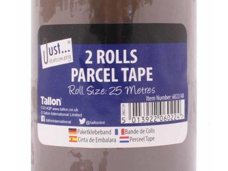 Brown Parcel Tape - 2 Pack 25m Packaging Shipping Supplies Cheap