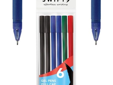 Assorted Gel Pens - 6 Pack Convenient Smooth Writing Value on Sale