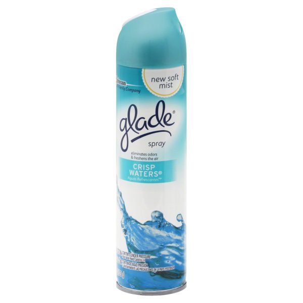 GLADE - AIR FRESHENER - CRISP WATERS 8 OZ - 12CT CASE Hot on Sale