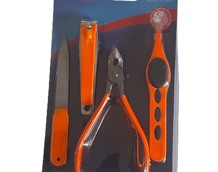 AiMiMi Stainless Steel Nail Clipper Set - Orange Sale