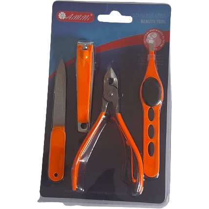 AiMiMi Stainless Steel Nail Clipper Set - Orange Sale