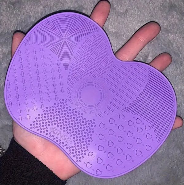 Apple-Shaped Silicone Brush Cleaning Pad.(purple) Cheap