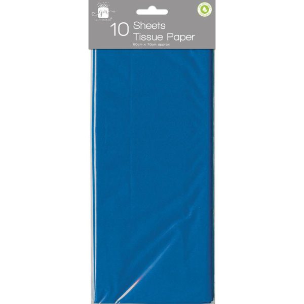 Dark Blue Tissue Paper - 10 Sheets Deeply Coloured Wrapping Crafting Material For Discount