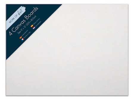 Canvas Boards 9  x 12  - 4 Pack Artist Painting Panels Craft Supplies Sale