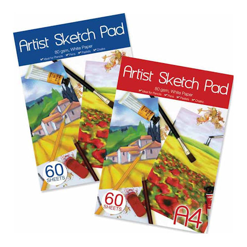 A4 Sketch Pad - Assorted 80gsm 60 Sheets Drawing Art Supplies Crafting Online