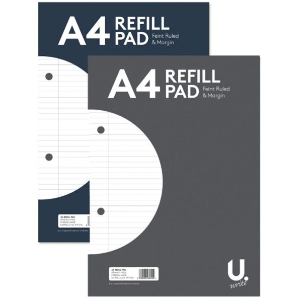 A4 Lined Refill Pad - Assorted Feint Ruled Pages Neat Writing Durable Assorted For Discount