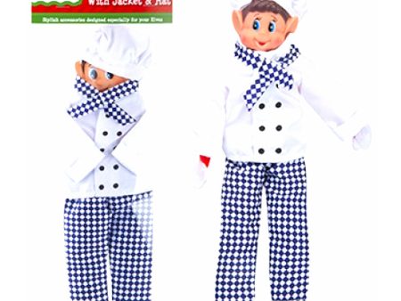 Chef Outfit For Elf - Blue White Job Naughty Elves Christmas Pranks Fashion