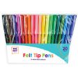 Assorted Colours Felt Tip Pens 20 Pack - Vibrant Marker Pens for Drawing, Colouring, and Writing, Fine Tip Pens for Precision, Non-Toxic Art Supplies Online