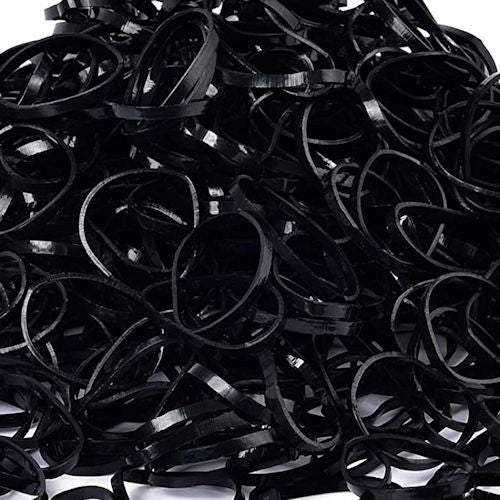 Black Elastic Bands 1000 Pack - Small Rubber Bands for Hairstyling, Braiding, and Crafting on Sale