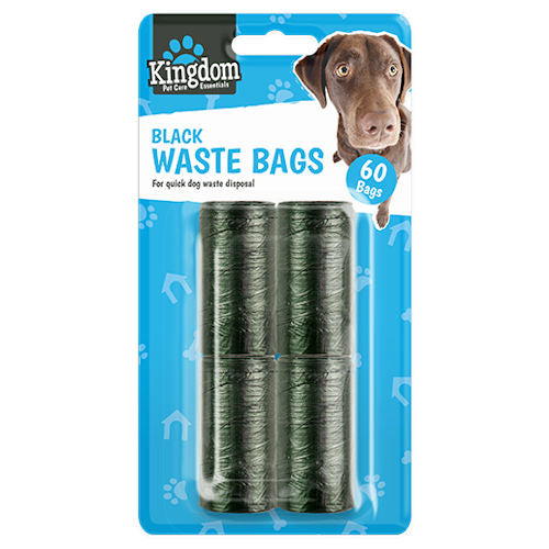 Black Dog Poo Bags 60 Pack - Pet Waste Bags Biodegradable Poop Bags Dispenser-Compatible Leak-Proof Sale