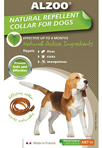 ALZOO - Natural Repellent Flea & Tick Collar for Dogs - Medium For Sale