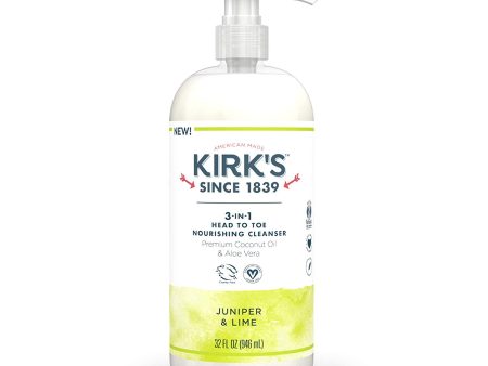 KIRKS - 3-in-1 Head To Toe Nourishing Cleanser, Juniper & Lime - 32 fl. oz. (946 ml) Sale