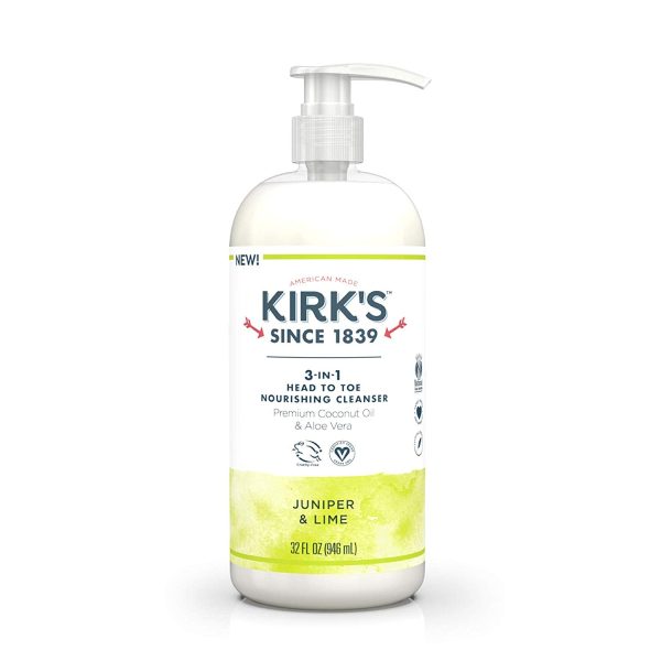 KIRKS - 3-in-1 Head To Toe Nourishing Cleanser, Juniper & Lime - 32 fl. oz. (946 ml) Sale