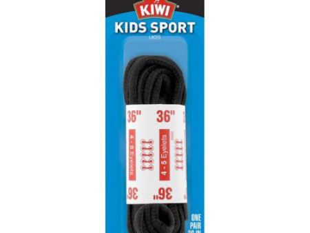 KIWI - Kids Oval Sports Laces Black 36  - 1 Pair For Sale