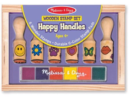 MELISSA & DOUG - Deluxe Wooden Happy Handle Stamp Set - 1 Set For Cheap