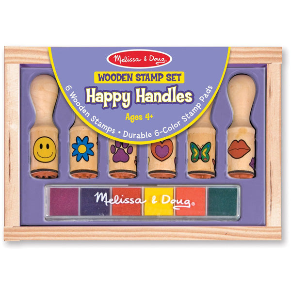 MELISSA & DOUG - Deluxe Wooden Happy Handle Stamp Set - 1 Set For Cheap