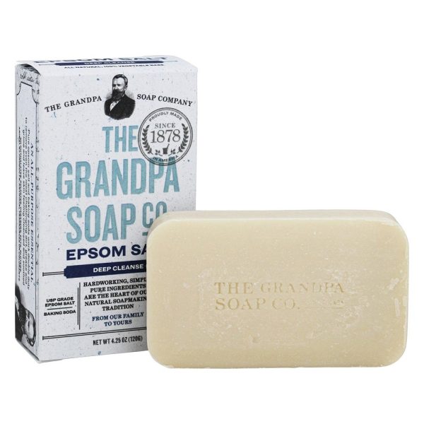 THE GRANDPA SOAP - Face & Body Bar Soap Deep Cleanse Epsom Salt - 4.25 oz. (120 g) Sale